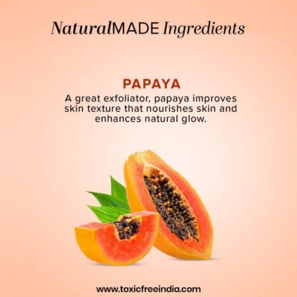 Khadi Natural Papaya Face Wash – Brightens Skin, Fades Dark Spots & Blemishes | SLS & Paraben Free | Suitable for All Skin Types | 100ml