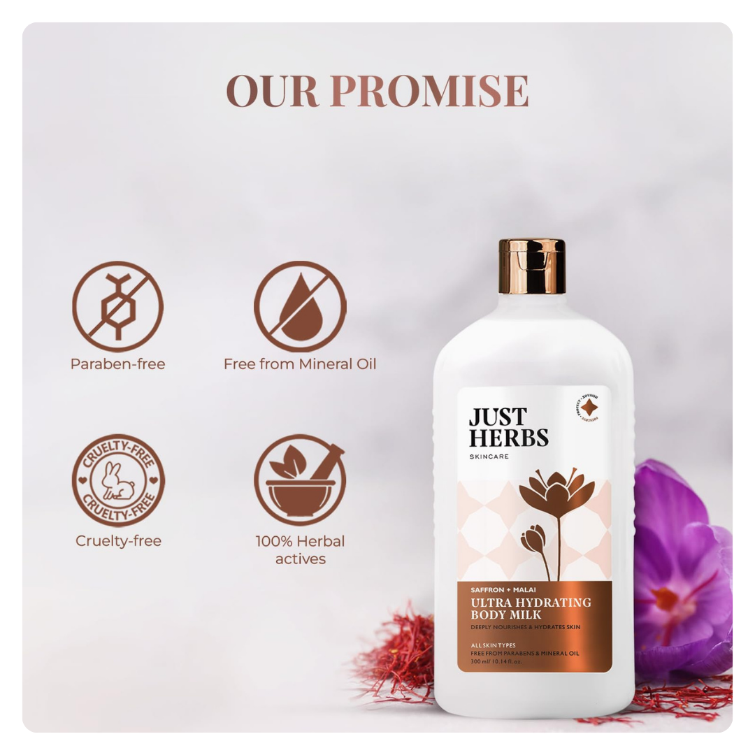 Saffron & Malai Body Milk – Nourishing Hydrating Body Lotion | Moisturiser - Image 5