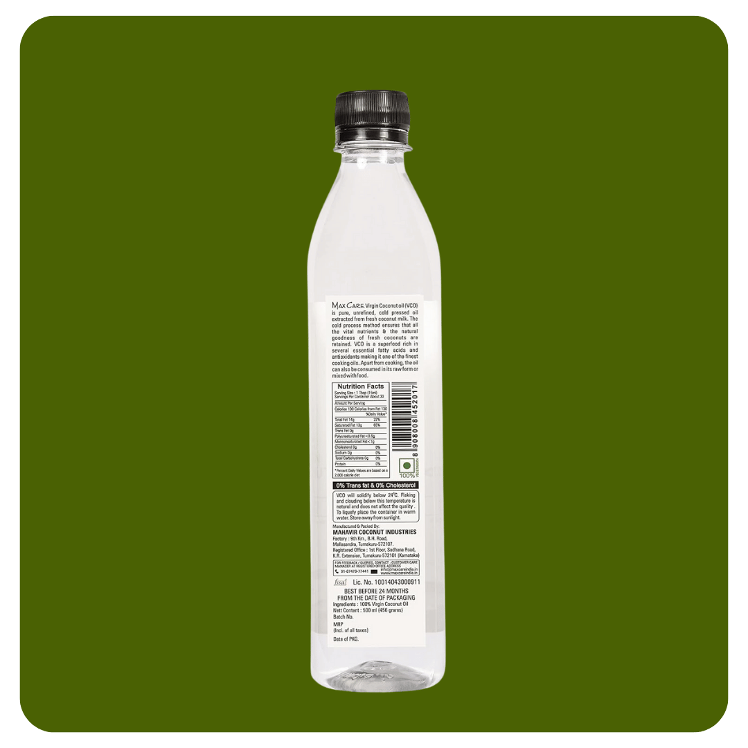 Virgin Coconut Oil – 100% Pure, Cold-Pressed (500ml)