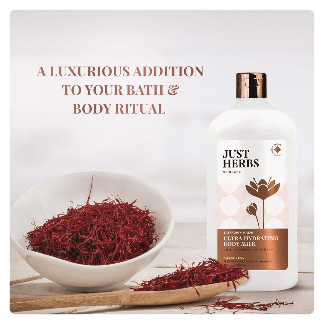 Saffron & Malai Body Milk – Nourishing Hydrating Body Lotion | Moisturiser - Image 2