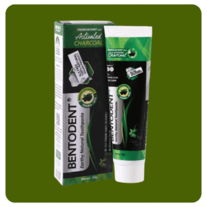 Bentodent Natural Activated Charcoal Toothpaste – Fluoride & SLS Free | Teeth Whitening & Cavity Protection (100g)