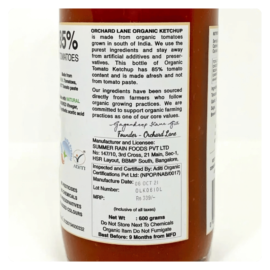 Organic Tomato Ketchup | 85% Tomatoes | Lab Tested Quality - Image 2