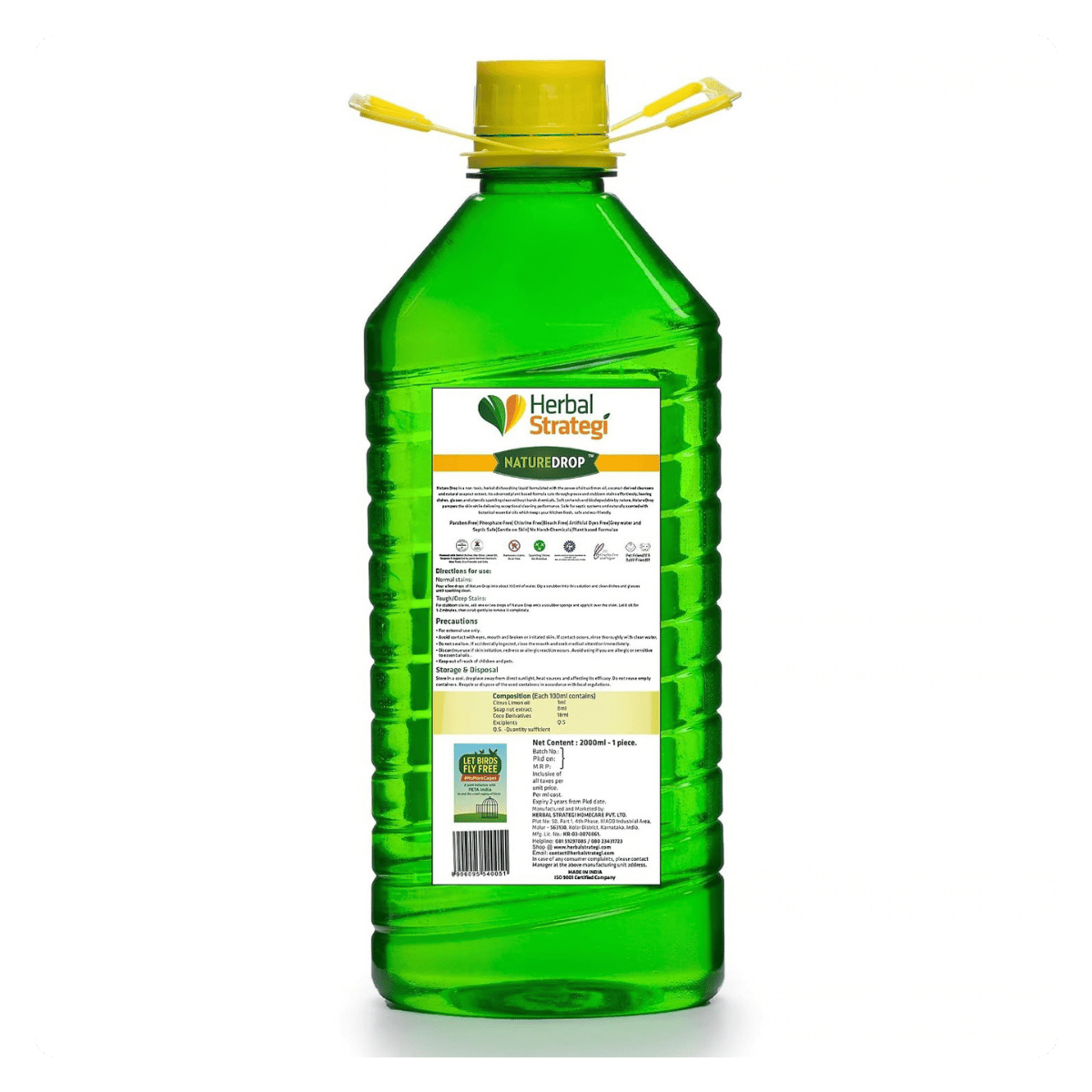 Herbal Strategi NatureDrop Dishwash Liquid | Soap Nut & Coconut Cleaners - Image 2