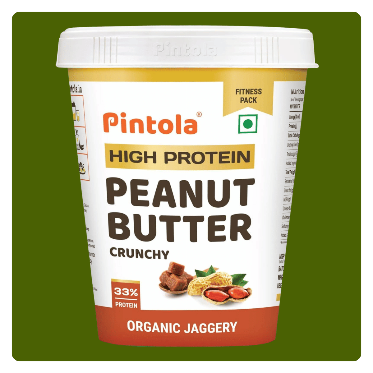Pintola High Protein Organic Jaggery Peanut Butter by Toxic Free India