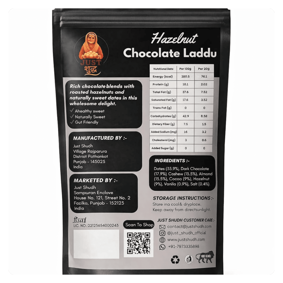 Hazelnut Chocolate Laddus with Dates & Dry Fruits - Image 2