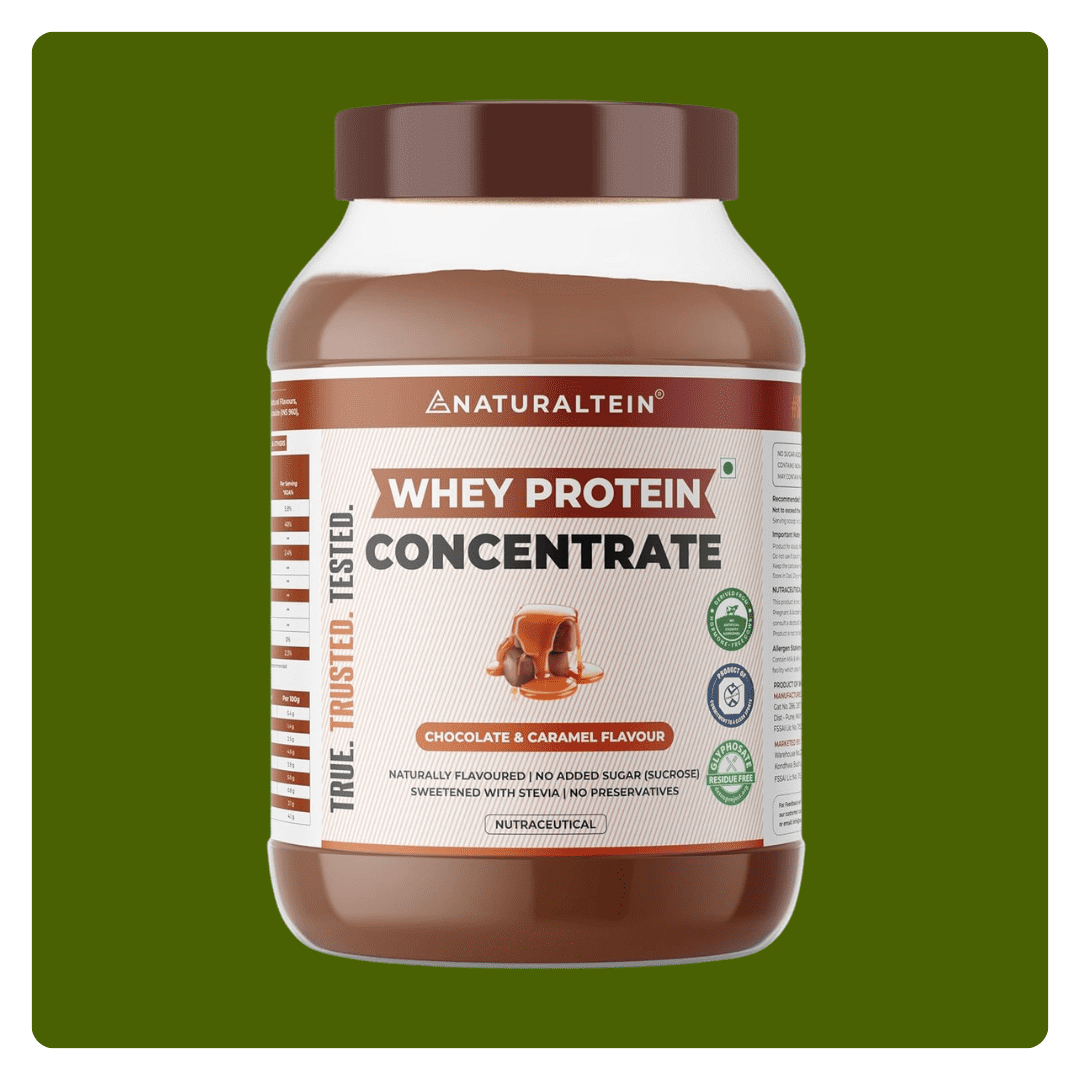 Natural Whey Protein Concentrate – Chocolate Caramel 21.6g Protein No Artificial Sweeteners