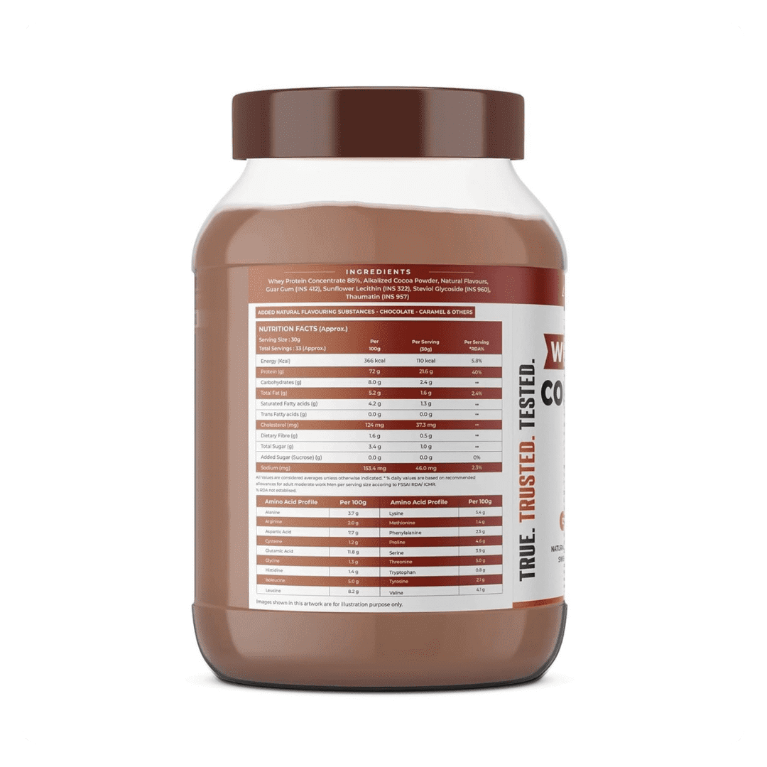 Natural Whey Protein Concentrate – Chocolate Caramel | 21.6g Protein | No Artificial Sweeteners - Image 2