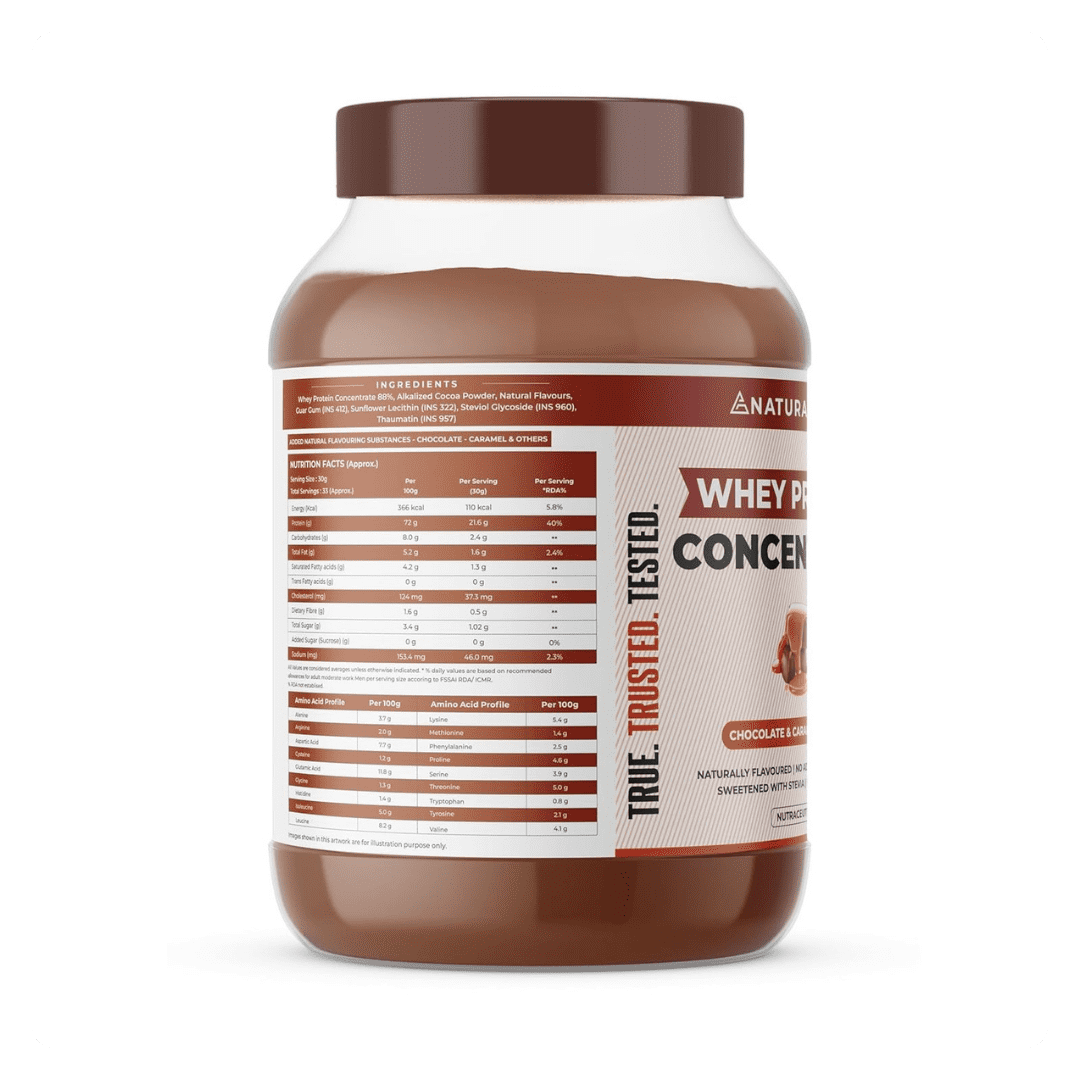 Natural Whey Protein Concentrate – Chocolate Caramel | 21.6g Protein | No Artificial Sweeteners - Image 3