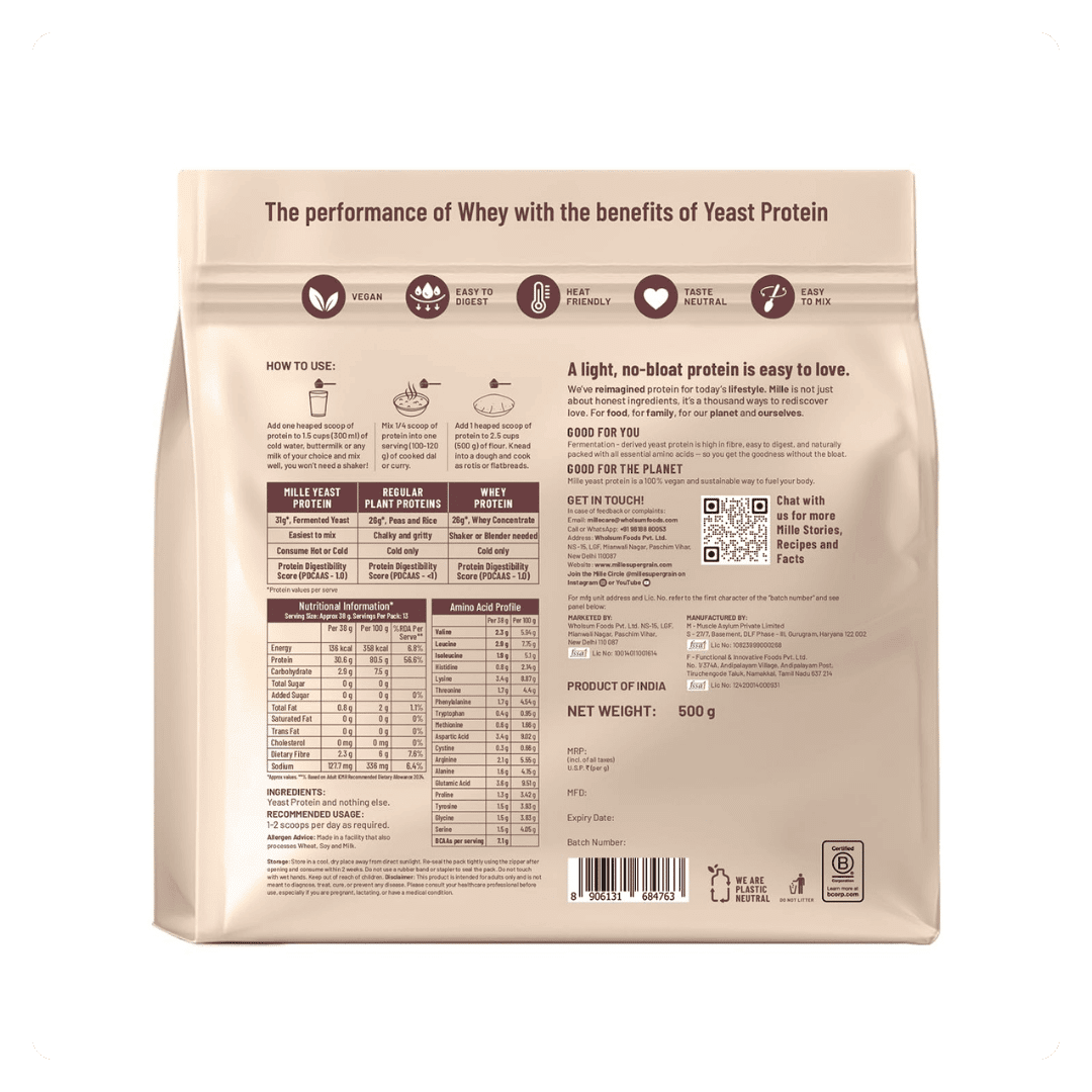 Yeast Protein – Unflavoured | 31g Protein | Complete Vegan Protein with 9 Essential Amino Acids - Image 2